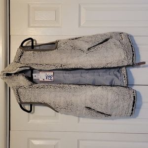 Royce Faux fur long zip up vest